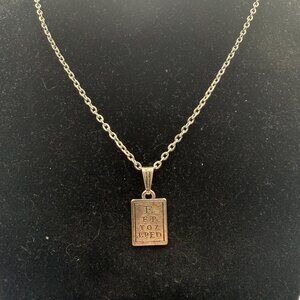 Snellen Eye Chart Necklace Silver Tone Vision Test Pendant 18 Inch Chain
